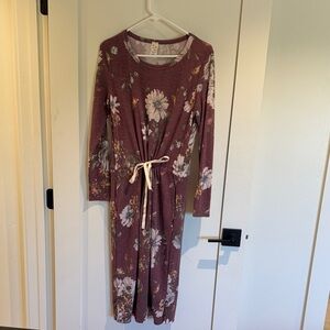 7th Ray Burgundy and Pink Floral Top